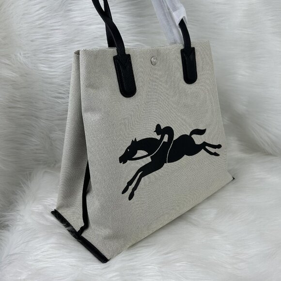 New Longchamp Essential Toile Large Canvas Tote bag - Picture 4 of 9